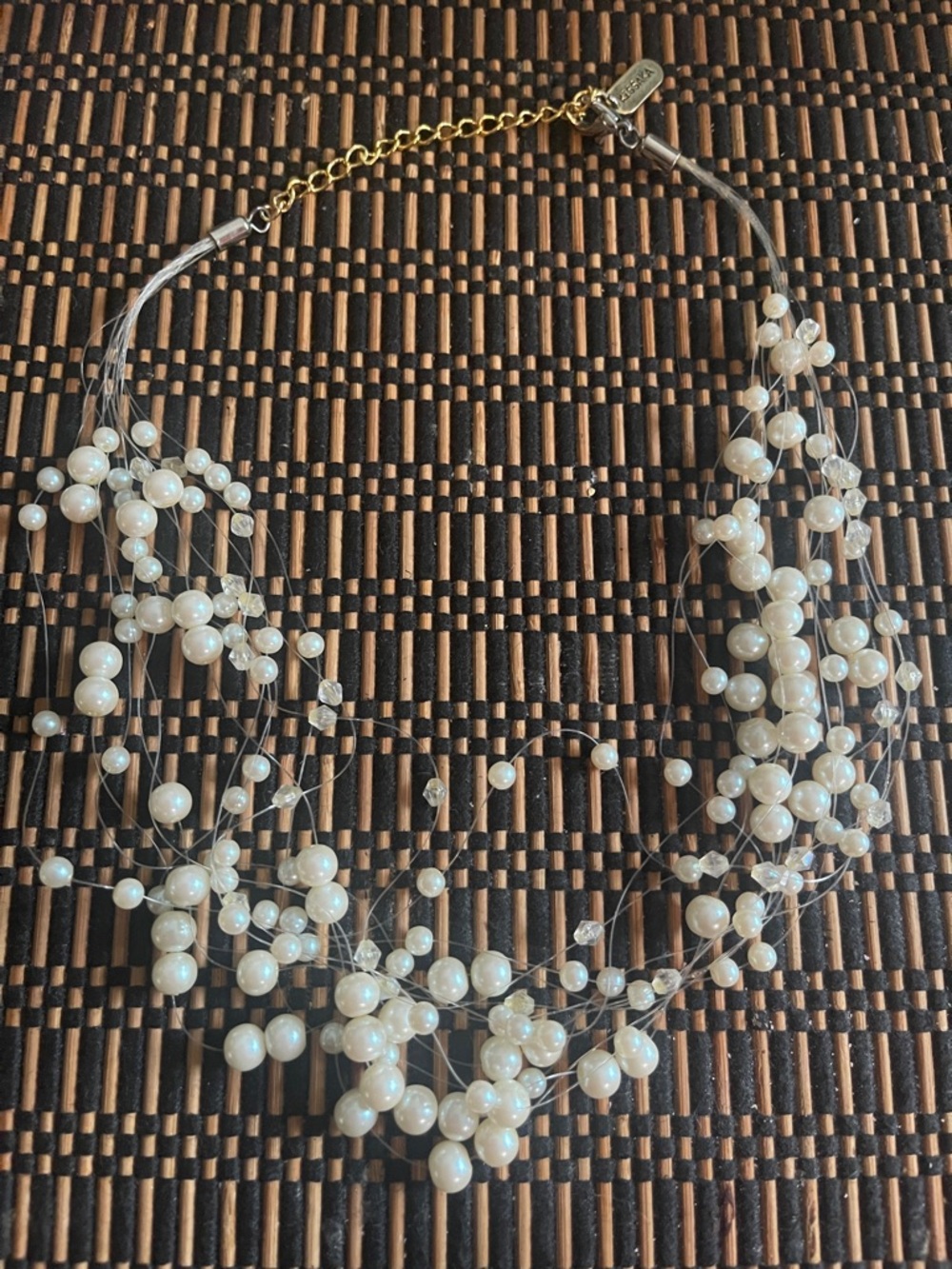 Cultured Pearl Cluster Necklace - White Pearls